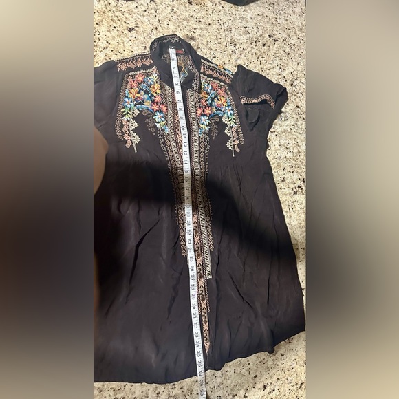 Johnny Was Dress Duster Cover up dark brown embroidered - Picture 5 of 16